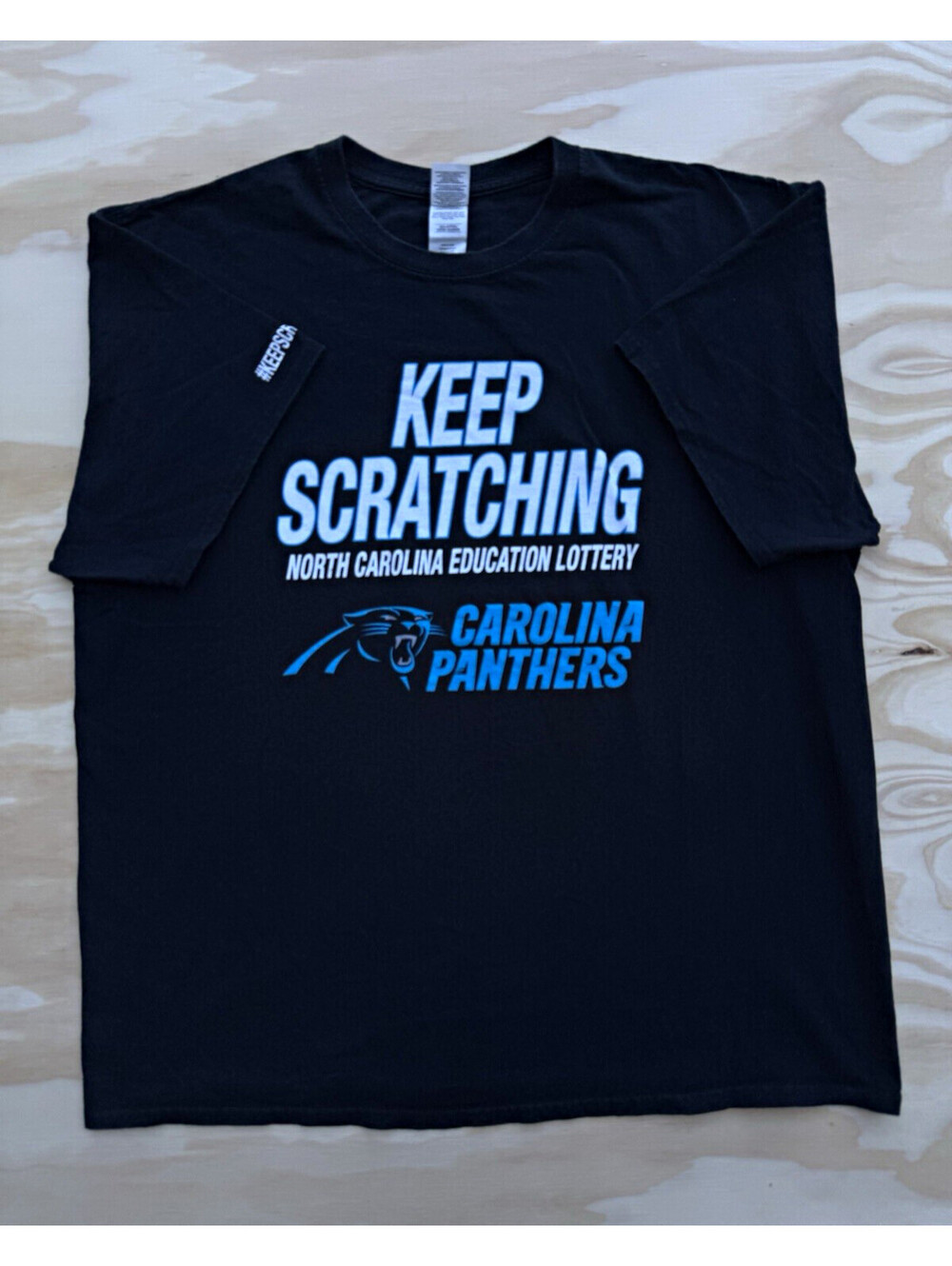Gildan NFL Carolina Panthers Mens XL Black “Keep Scratching” Lottery Shirt